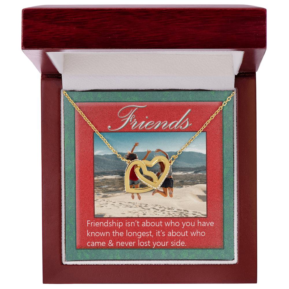 Best Friend Necklace Bff Necklace Best Friend Gift Bff Jewelry Friends Forever Present Quotes Interlocking Heart Necklace Interlocking Hearts Necklace