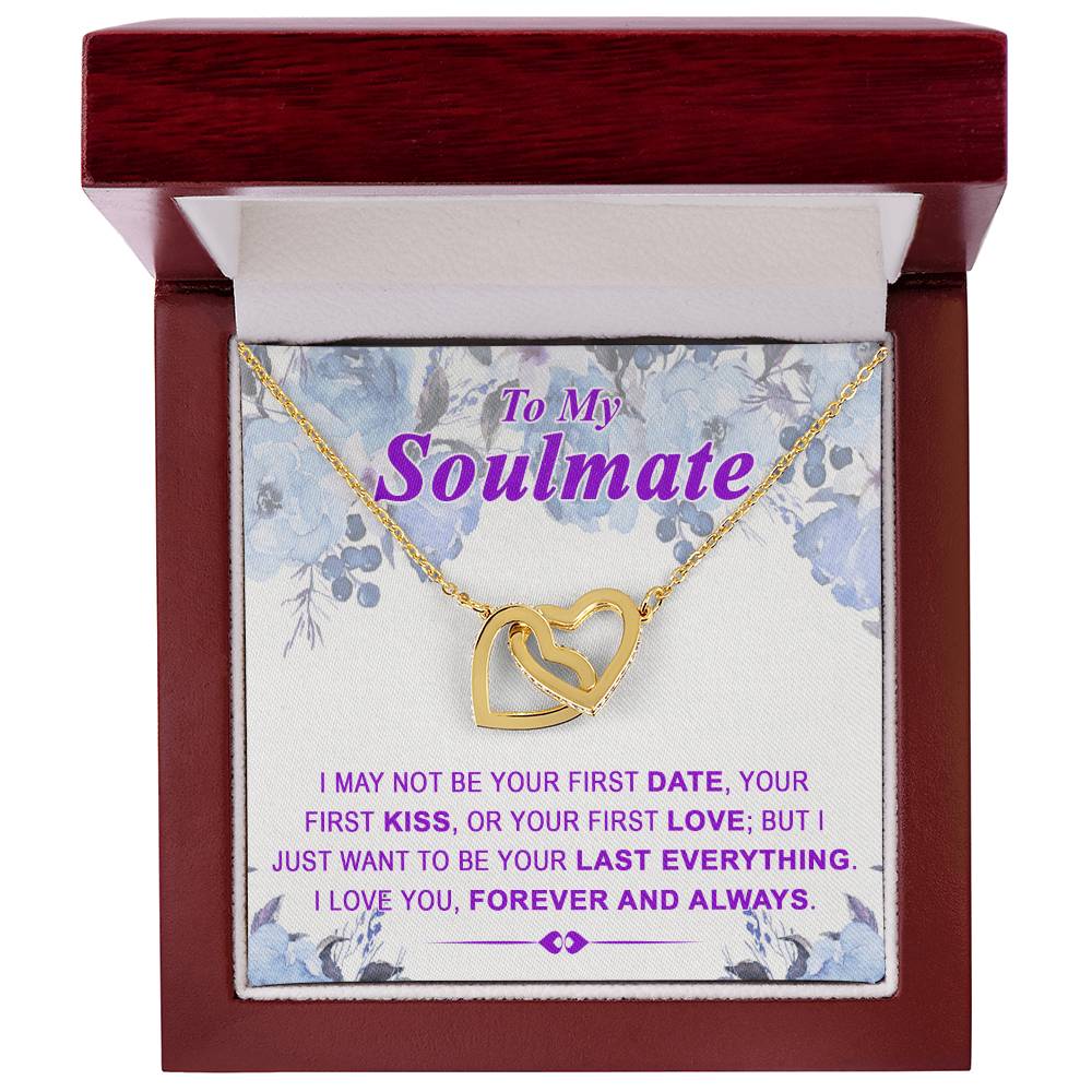 To My Soulmate Last Everything - Interlocked Interlocking Hearts Necklace