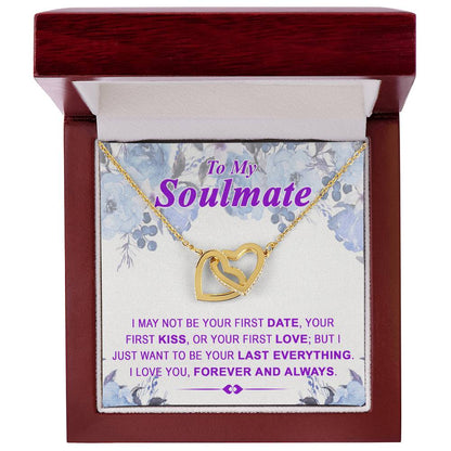 To My Soulmate Last Everything - Interlocked Interlocking Hearts Necklace