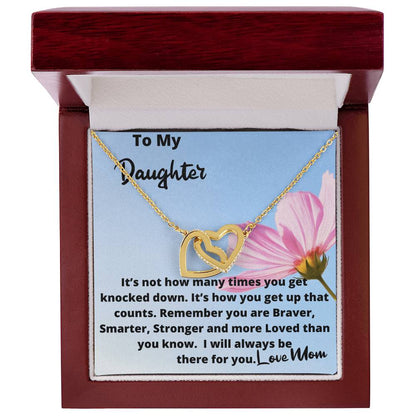 How You Get Up Necklace Graduation Birthday Gift For Daughter From Mom Interlocking Hearts Necklace
