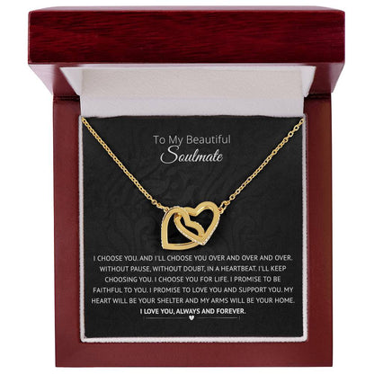 I Choose You For Life - Interlocked Hearts Necklace Interlocking Hearts Necklace