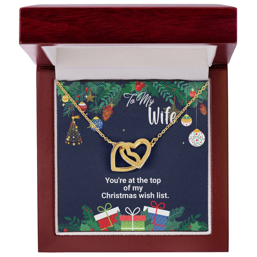 You'Re At The Top Of My Christmas Wish List Two Hearts Interlocked Together As A Symbol Of Never-Ending Love Necklace. Interlocking Hearts Necklace