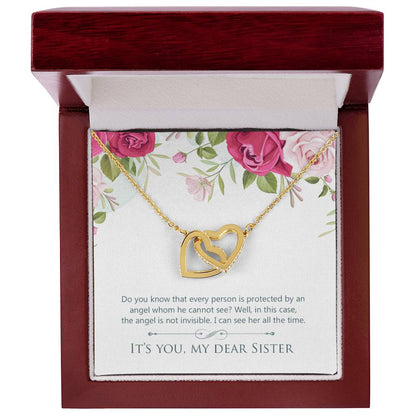 Gift For Sister - My Angel Necklace Interlocking Hearts Necklace