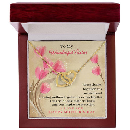 Sister Mother'S Day Interlocking Hearts Necklace