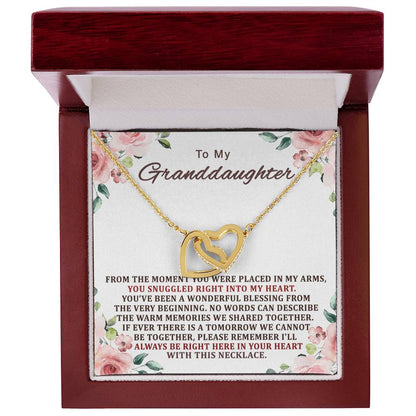 To My Granddaughter Interlocking Hearts Necklace