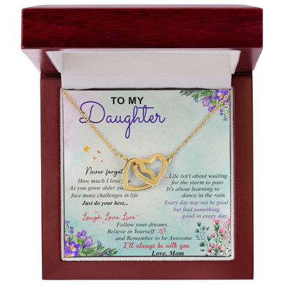 To My Daughter - Interlocking Hearts Necklace