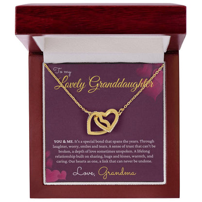 To My Granddaughter Gift From Grandmother Grandma And Granddaughter Necklace Granddaughter Christmas Gift Granddaughter Interlocking Hearts Necklace