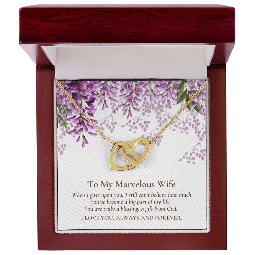 Two Hearts Linked Forever To Marvelous Wife Necklace Interlocking Hearts Necklace