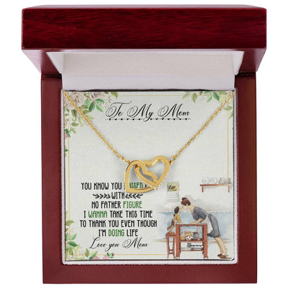 To My Mom Interlocking Hearts Necklace Message Card