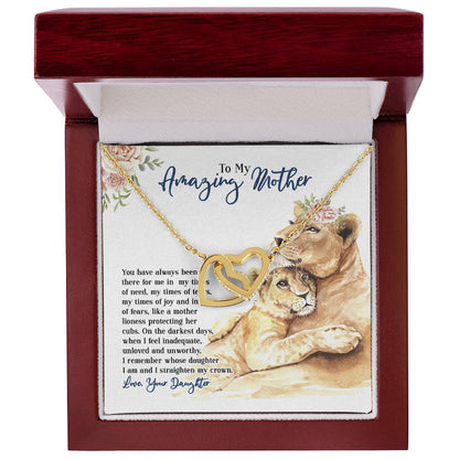 To My Amazing Mother - You Have Always Been There - From Daughter Interlocking Hearts Necklace