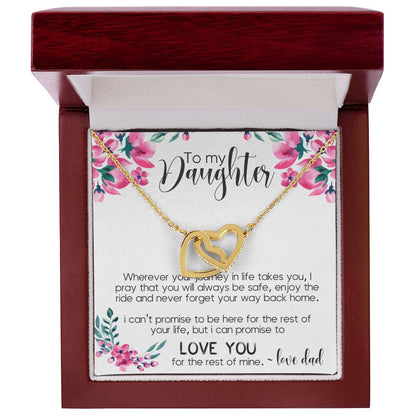 To My Daughter Interlocking Hearts Necklace