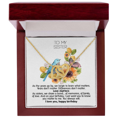 Give This Two Hearts Necklace For Your Sister'S Birthday ! Interlocking Hearts Necklace