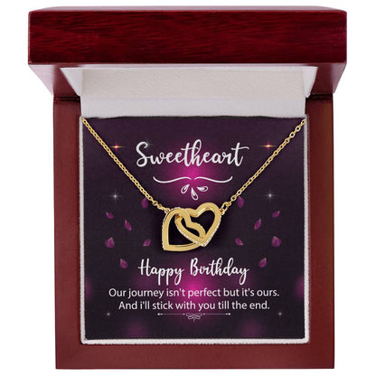 To Significant Other ? Sweetheart Happy Birthday ? Interlocking Hearts Necklace