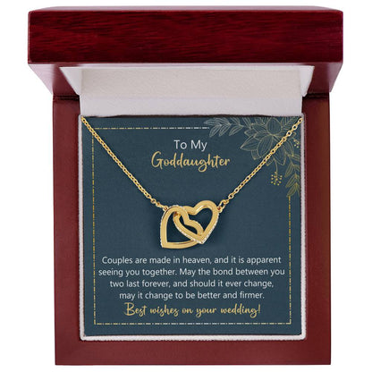 To My Goddaughter May The Bond Between You Two Last Forever Necklace Interlocking Hearts Necklace