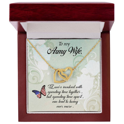 Interlocking Hearts Necklace Army Wife