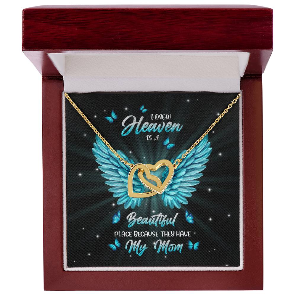 Gift For Mom - Heaven Have My Beautiful Mom - The Interlocking Heart Necklace Interlocking Hearts Necklace