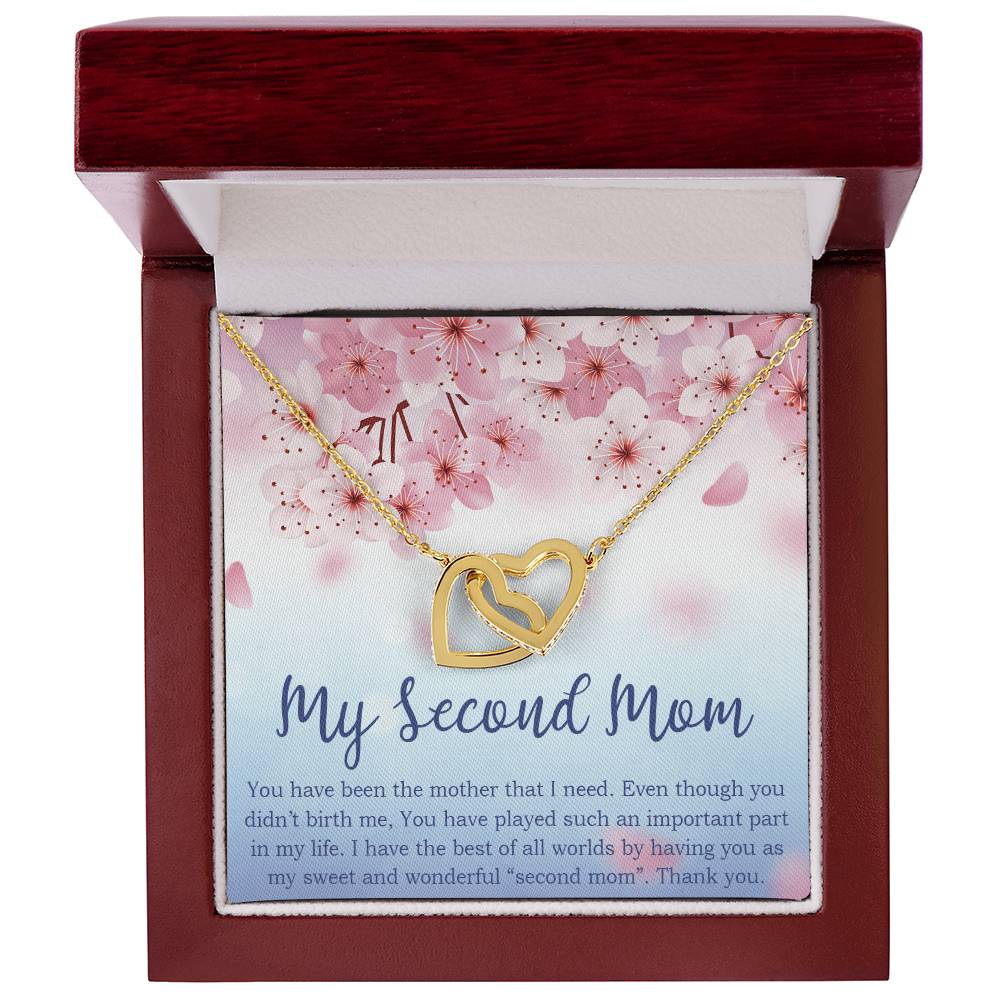To My Second Mom Gifts Interlocking Hearts Necklace Gift For Mother In Law Stepmother Gifts For Unbiological Mom Gifts For Godmother Gifts For Her