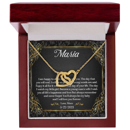 To My Daughter On Her Wedding Day Necklace Daughter Wedding Gift Wedding Gift For Daughter Daughter Interlocking Heart Necklace Wediing Interlocking Hearts Necklace