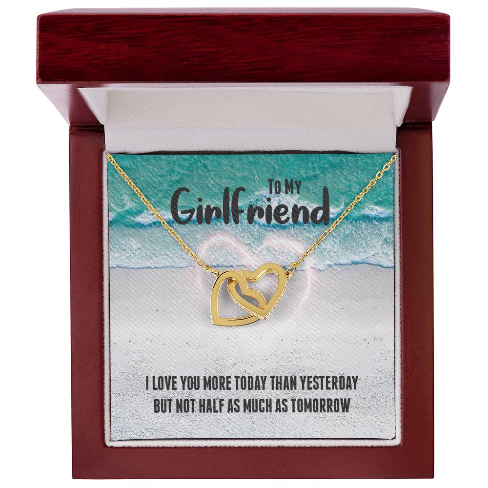 Interlocking Hearts Necklace For Girlfriend - I Love You