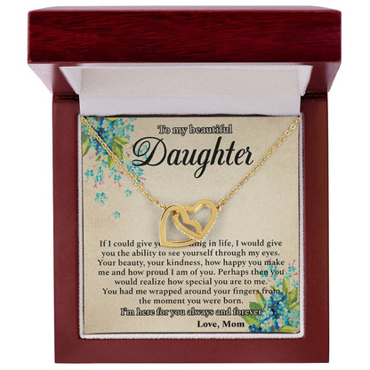 I'M Here For You Always And Forever - Best Gift For Daughter Interlocking Hearts Necklace