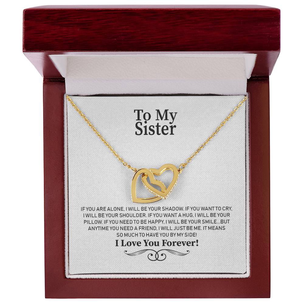 To My Sister - Interlocking Hearts Necklace