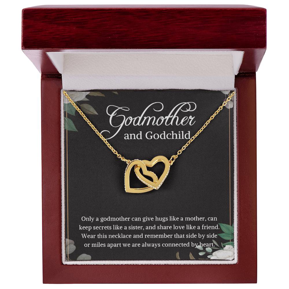 Godmother And Godchild Necklace Godmother & Goddaughter Giftgodmother And Godson Necklace Godmother Necklace Gift Godmother Necklace Box Interlocking Hearts Necklace