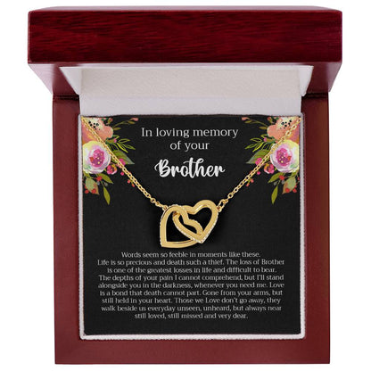 Loving Memory Brother Interlocking Hearts Necklace