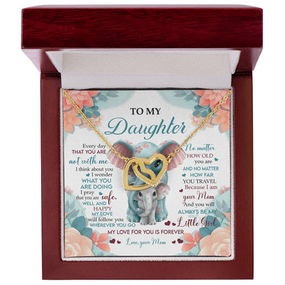 To My Daughter Interlocking Hearts Necklace