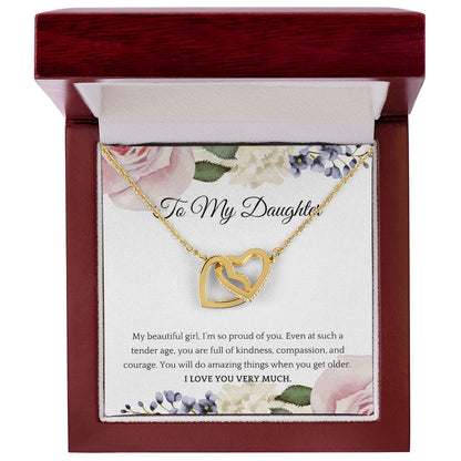 Interlocking Hearts Necklace For A Beautiful Daughter