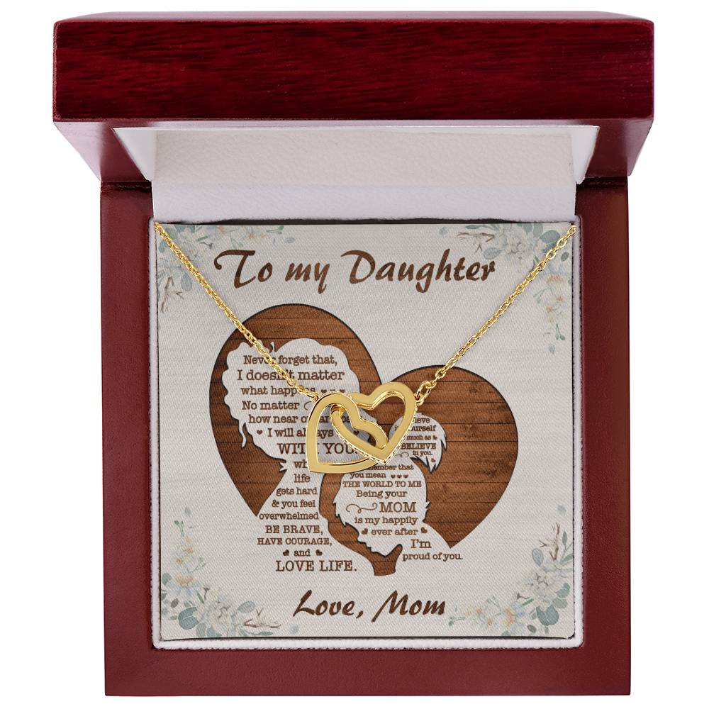 I'M Proud Of You - Best Gift For Daughter Interlocking Hearts Necklace