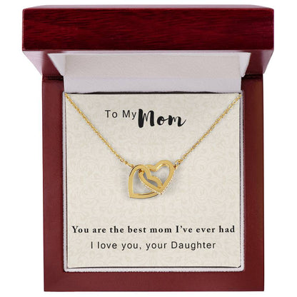 To My Mother - The Best One I'Ve Ever Had - Necklace With Message Card Interlocking Hearts Necklace