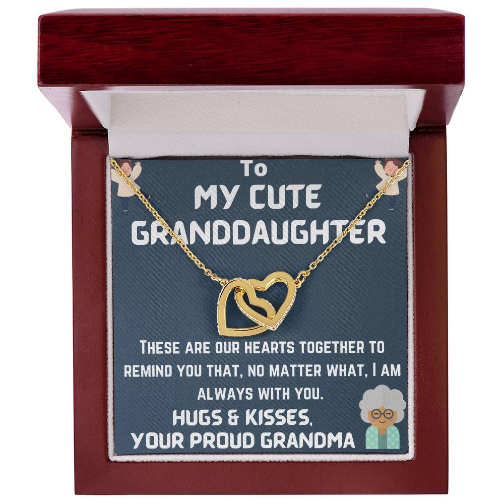 To My Granddaughter Interlocking Hearts Necklace