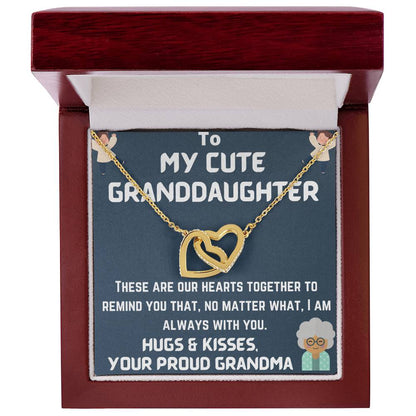 To My Granddaughter Interlocking Hearts Necklace