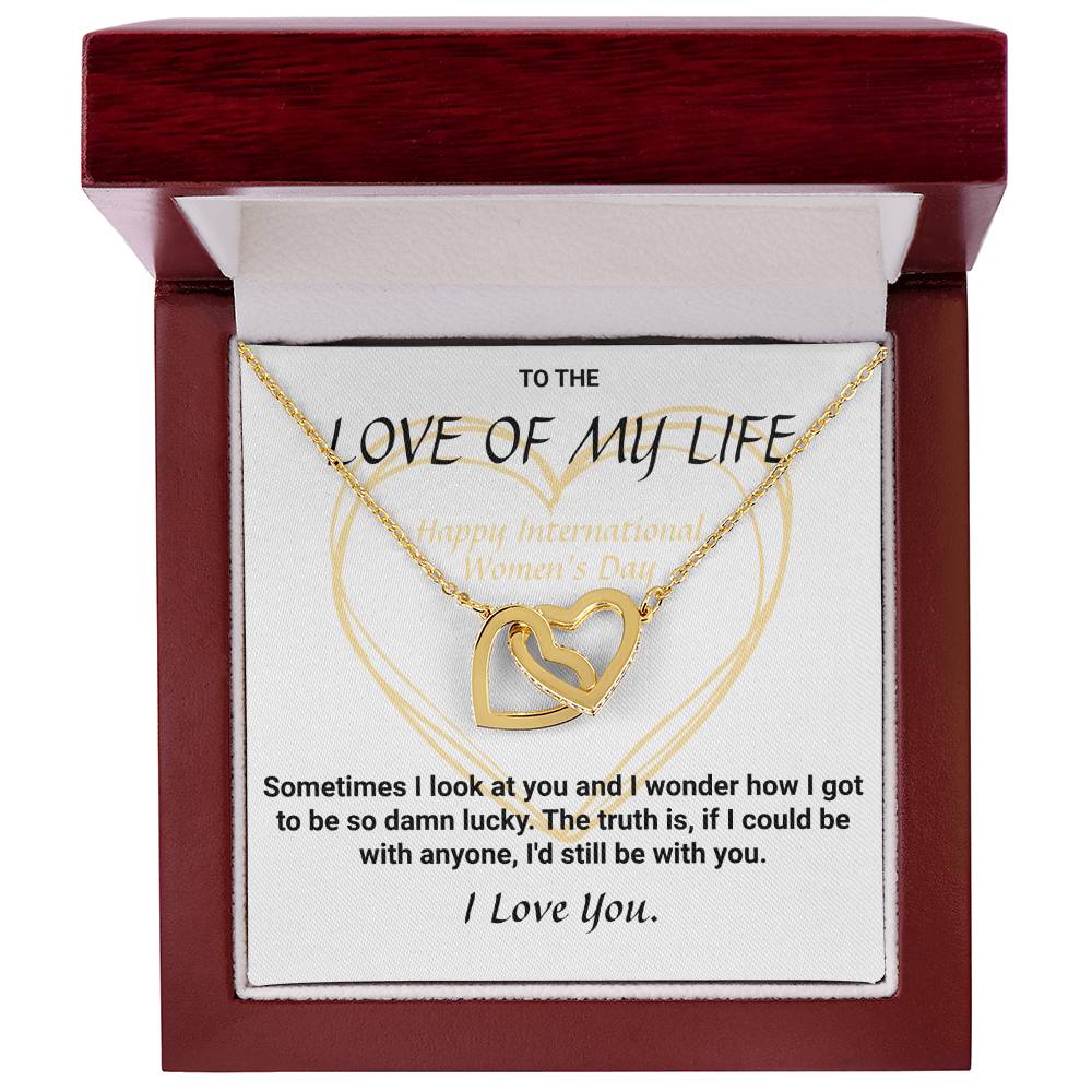 International Women'S Day Connected Hearts Necklace Interlocking Hearts Necklace