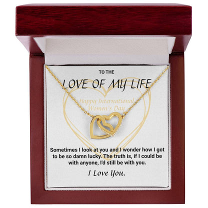 International Women'S Day Connected Hearts Necklace Interlocking Hearts Necklace