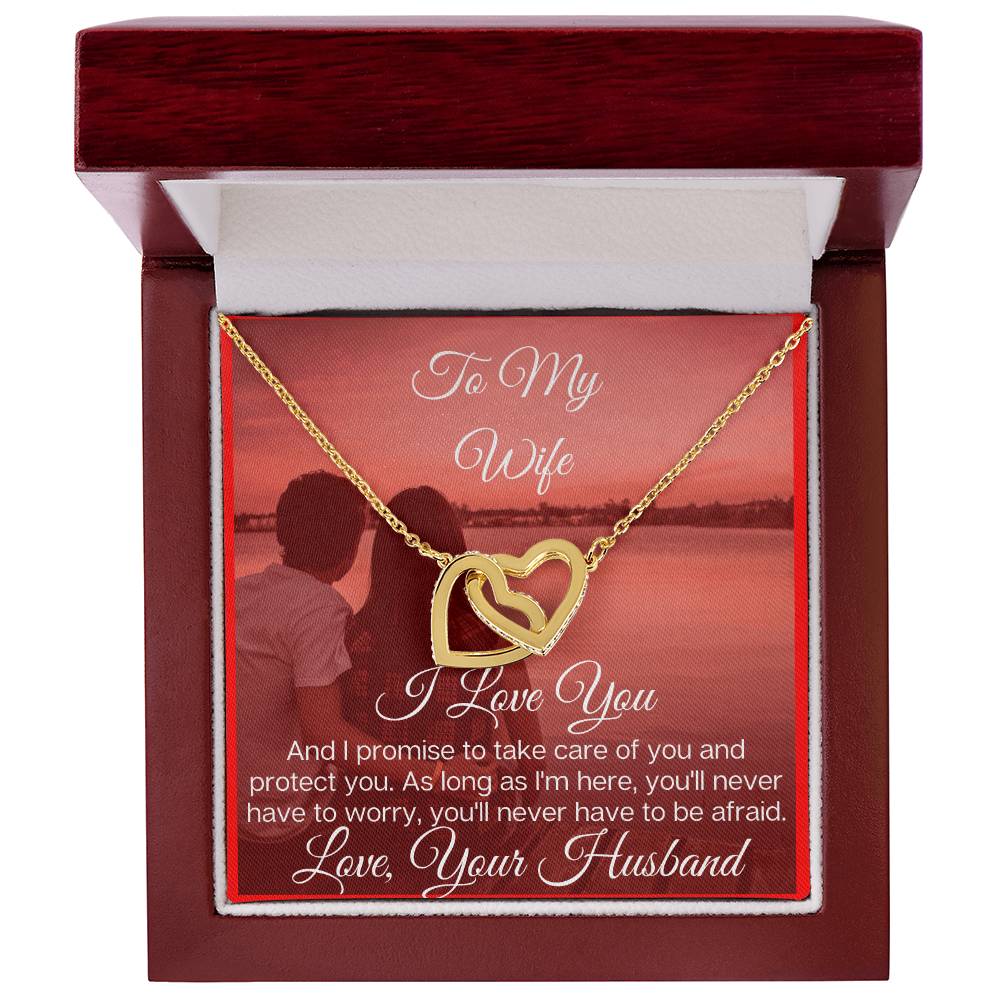 To My Lovely Wife - The Beautiful Interlocking Hearts Necklace