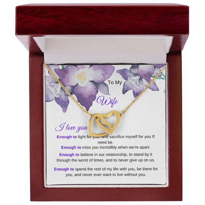 I Love You Enough Necklace Interlocking Hearts Necklace