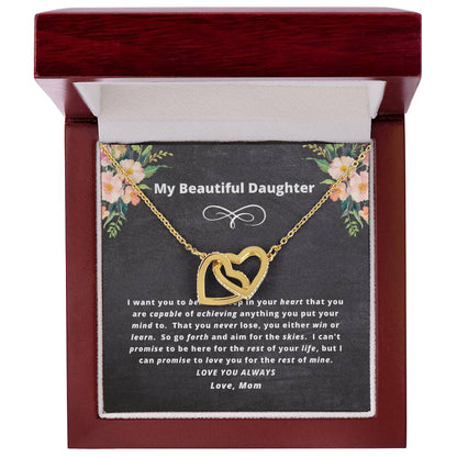 The Daughter Believe Necklace Gift Set Interlocking Hearts Necklace