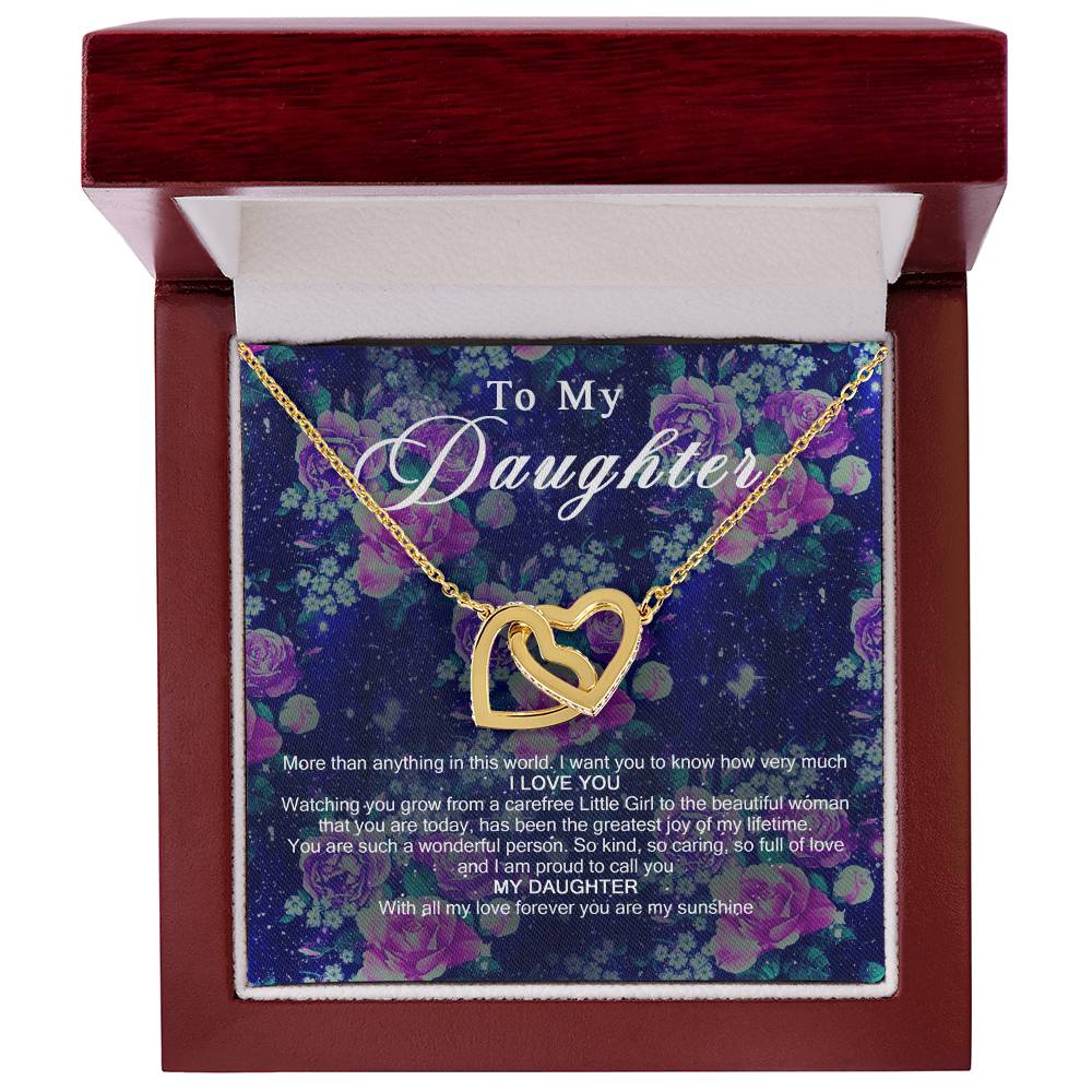 To My Daughter Interlocking Hearts Necklace