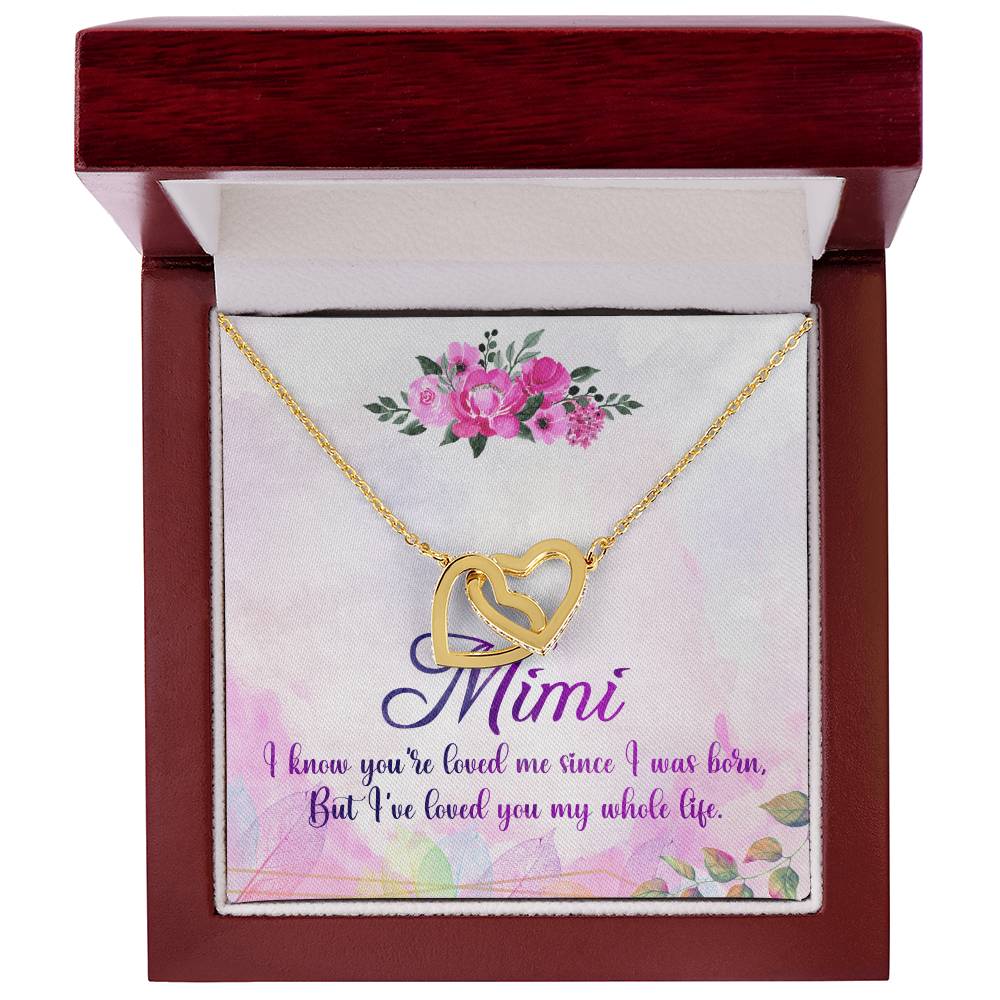 Mimi Interlocking Hearts Necklace Message Card