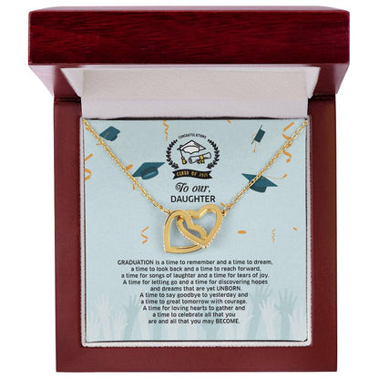 Interlocked Never-Ending Love Necklace To Your Successful Graduate Daughter Interlocking Hearts Necklace