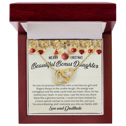 I Welcome You Into Our Fammily Interlocking Hearts Necklace