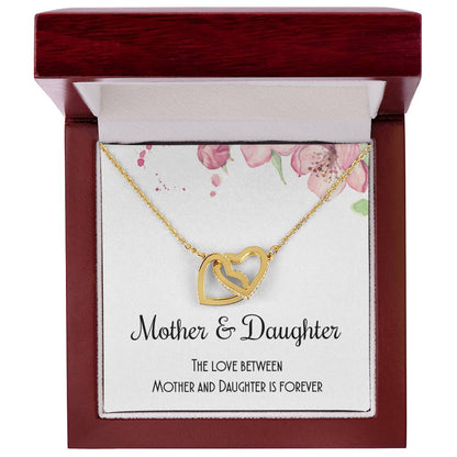 The Love Between Mother And Daughter Is Forever Interlocking Hearts Necklace