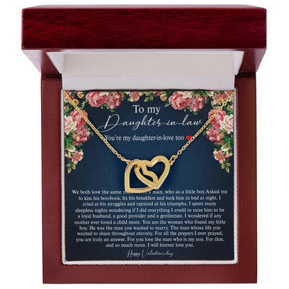 Mother-In-Law To Daughter-In-Law We Both Love The Same Man Interlocking Hearts Necklace