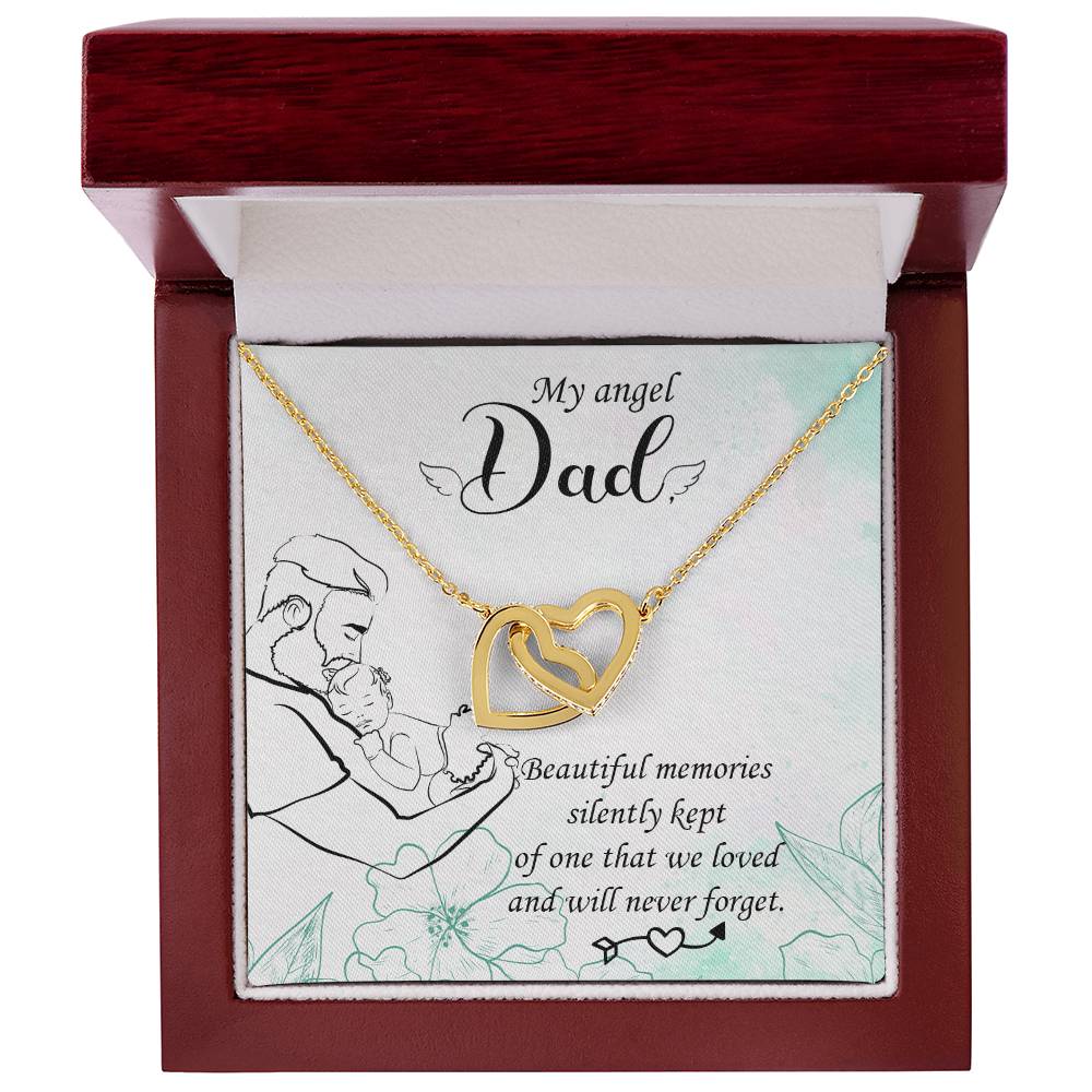 My Angel Dad Necklace Interlocking Hearts Necklace