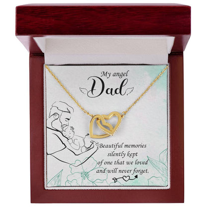 My Angel Dad Necklace Interlocking Hearts Necklace