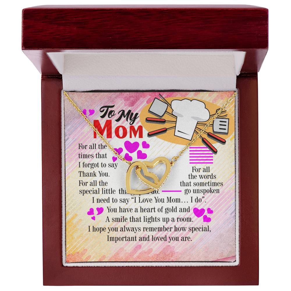 Chef'S Mom - Interlocking Heart Necklace Interlocking Hearts Necklace