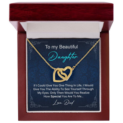 Special Gift For Daughter From Dad Interlocking Hearts Necklace