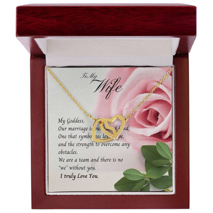 To My Wife Necklace Interlocking Hearts Love Birthday Anniversary Christmas Gift Interlocking Hearts Necklace