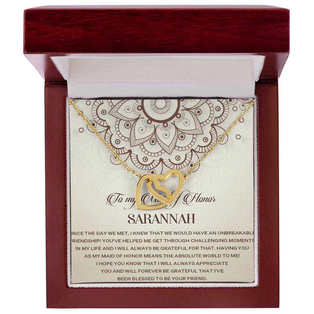 Maid Of Honor Gift Necklace Maid Of Honor Wedding Giftpersonalized Maid Of Honor Gift Interlocking Hearts Necklace For Maid Of Honor Gift